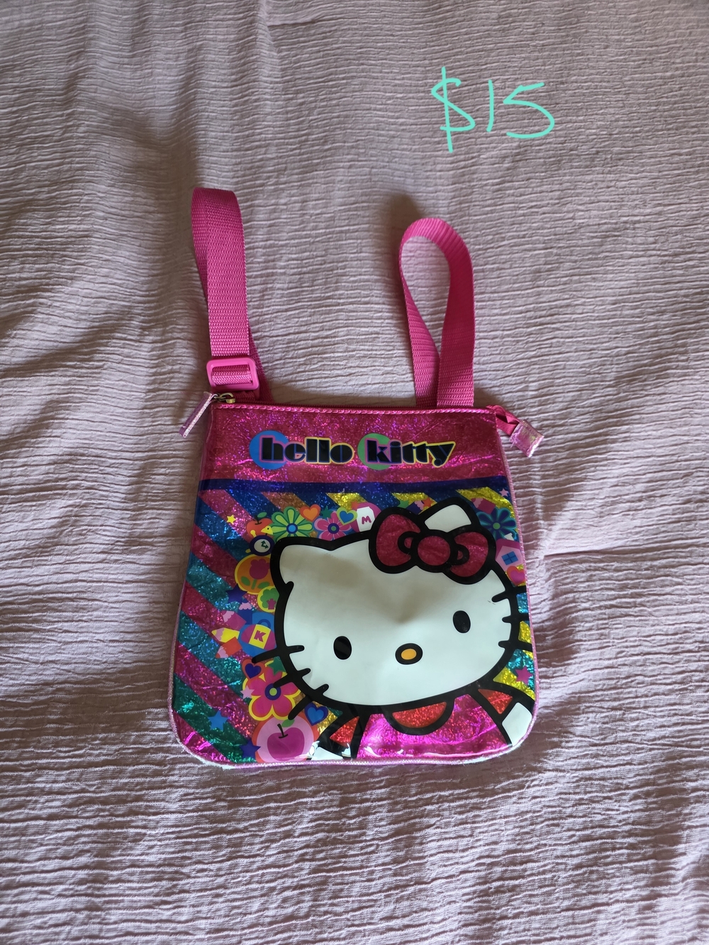 Hello Kitty Hot Pink Glitter Kids Shoulder Bag